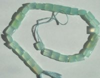 16 inch strand of 13x11mm Faceted Peruvian Chalcedony Chiclets